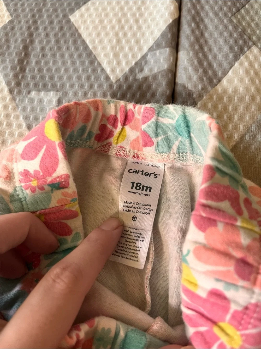 Carter's Floral Print Kids Pajama Pants in Pink, Teal & Yellow